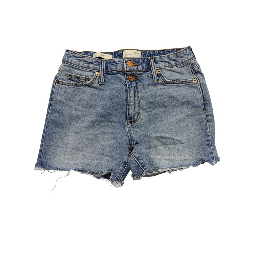 Universal Thread Vintage Midi Shorts Womens 4/27R Blue‎ Denim Cutoff Raw Hem
